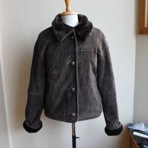 Beyond California Brown Suede Faux Fur Reversable Jacket S